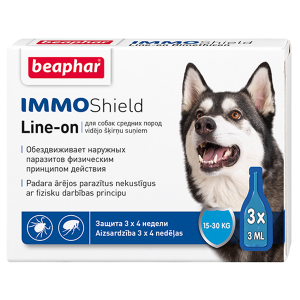 ПР0040905 Капли IMMO Shield для собак средних пород 15-30кг 3 пип. по 3мл Beaphar