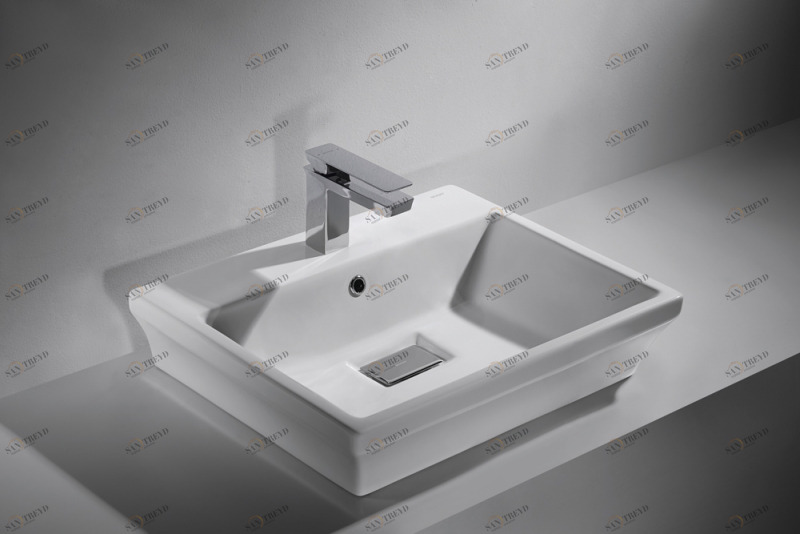 C22192W-1-ENG Накладная раковина на столешницу  овальная Bravat Phillis