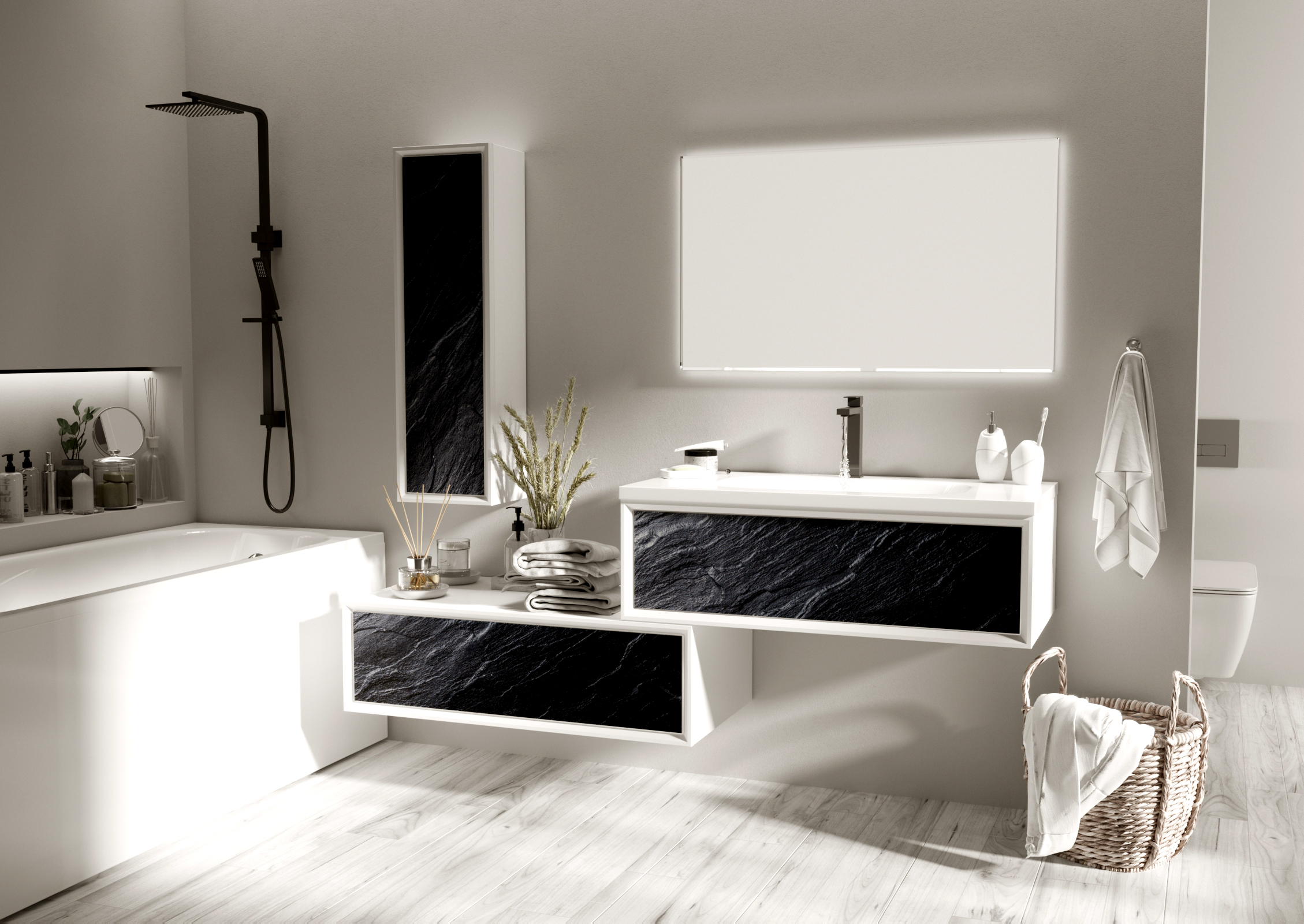 У73210 Пенал Milacco 30П 1д. Black stone L 1 Marka 