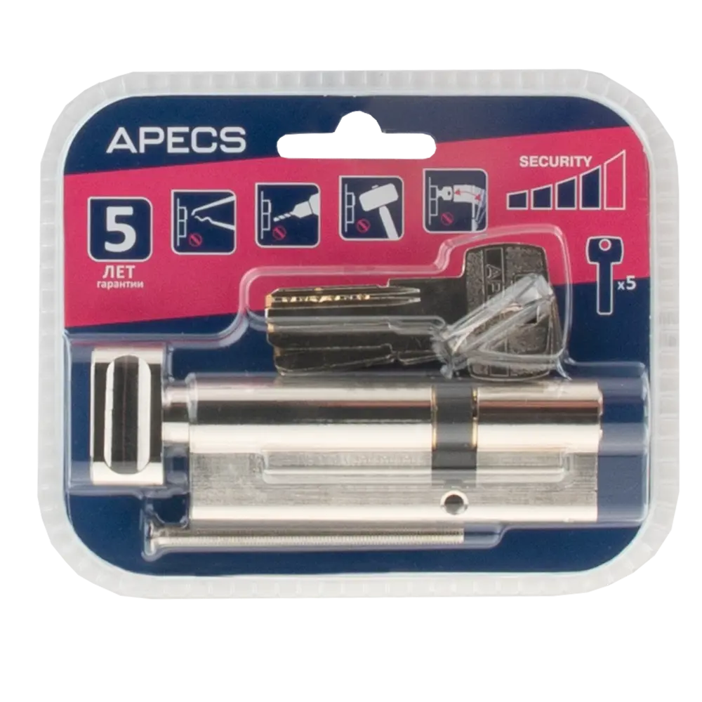 Цилиндровый механизм Apecs Pro для металлических дверей с защитой от взлома 84168055 SM STLM-0900872 - Вид №2