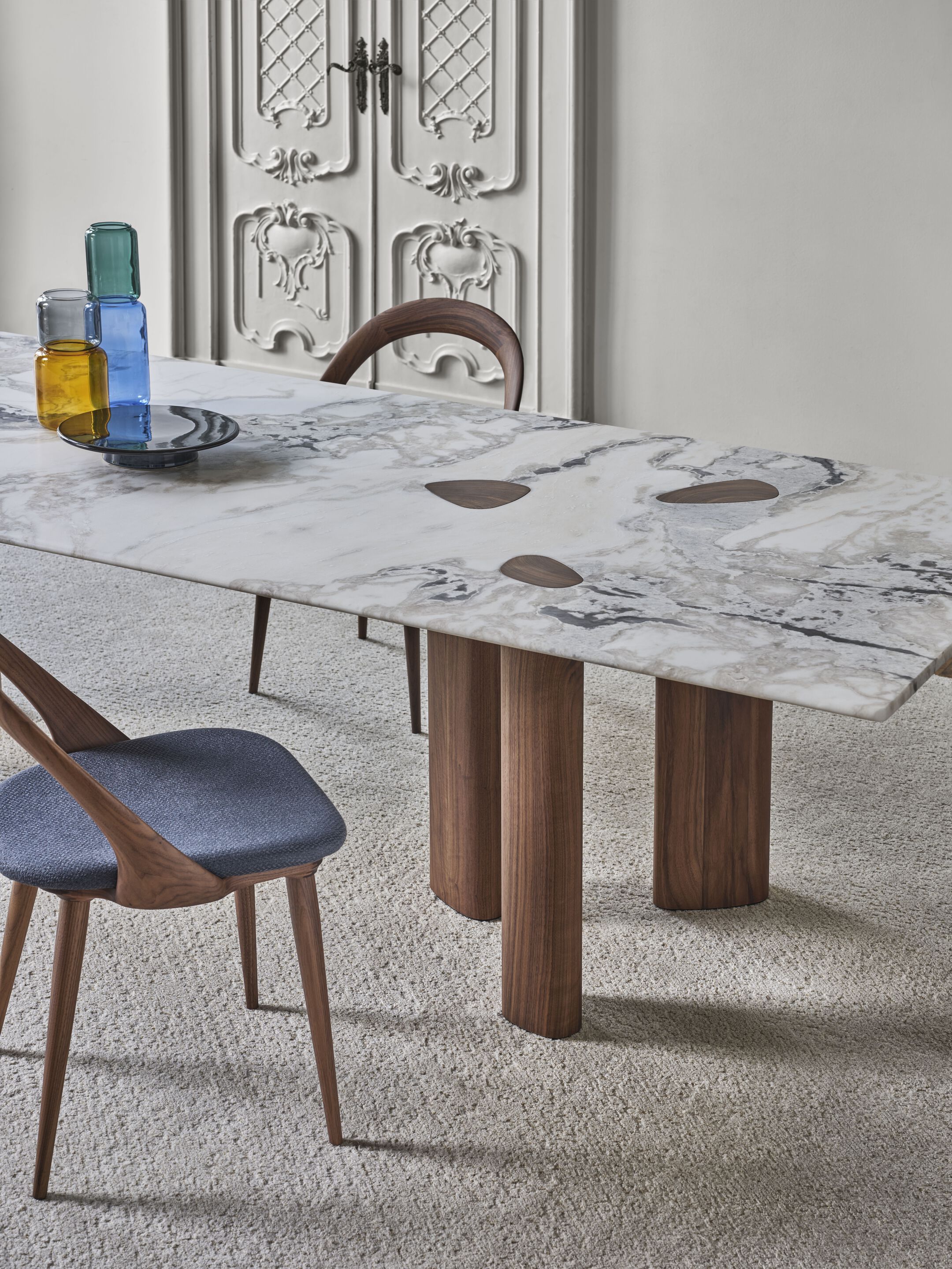 Прямоугольный обеденный стол из мрамора и грецкого ореха Porada двадцать четыре ARCH-00148826 - Вид №2
