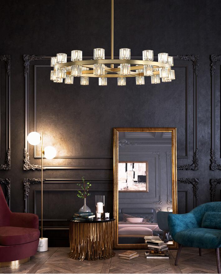 Люстра стеклянная 30х75 см золотая Arcachon Gold 10081P/D750 DELIGHT COLLECTION ДИЗАЙНЕРСКИЕ 00-3883165 Золото;прозрачный  - Вид №3