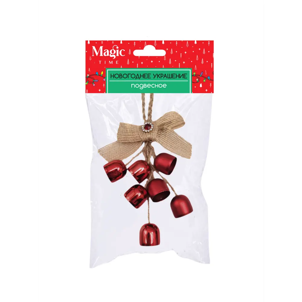 89381641 Украшение елочное «Колокольчики», 13x6.5 см, цвет красный STLM-1448364 Santreyd  - Вид №2