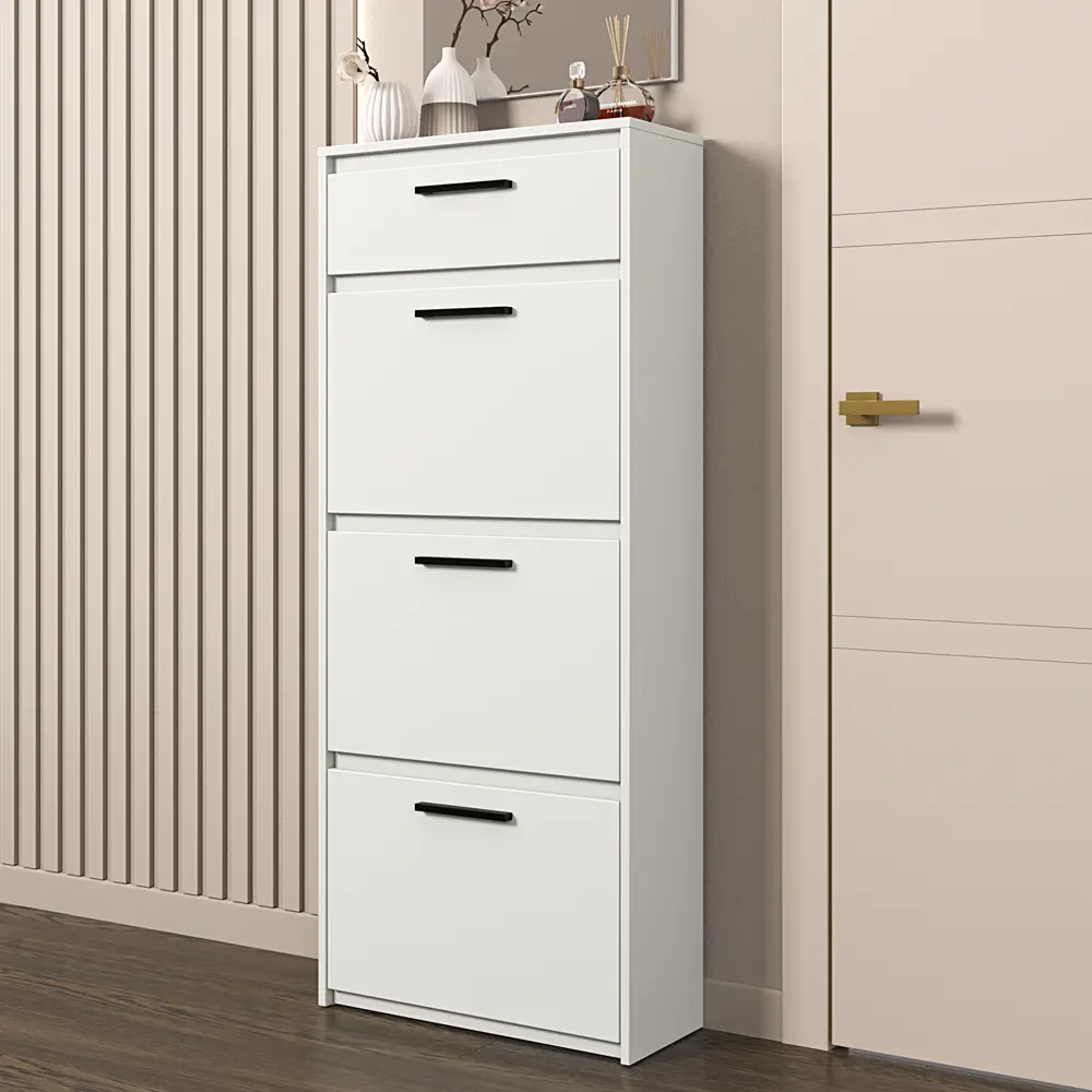 Шкаф для обуви Лион 60x143.5x24 см 3 ящика ЛДСП цвет белый Santreyd STLM-2116973