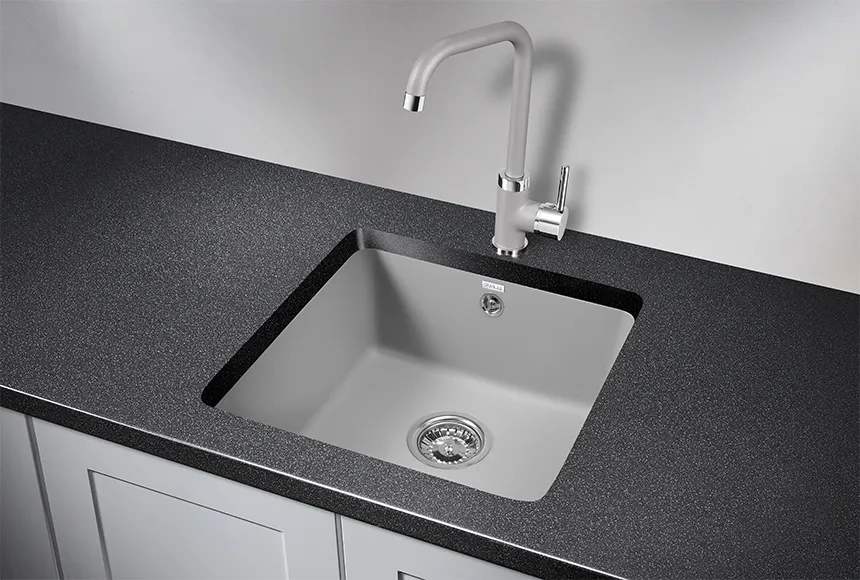 3801, АЛЮМИНИУМ, кухонная мойка, кварц GRANULA 3801-ST84