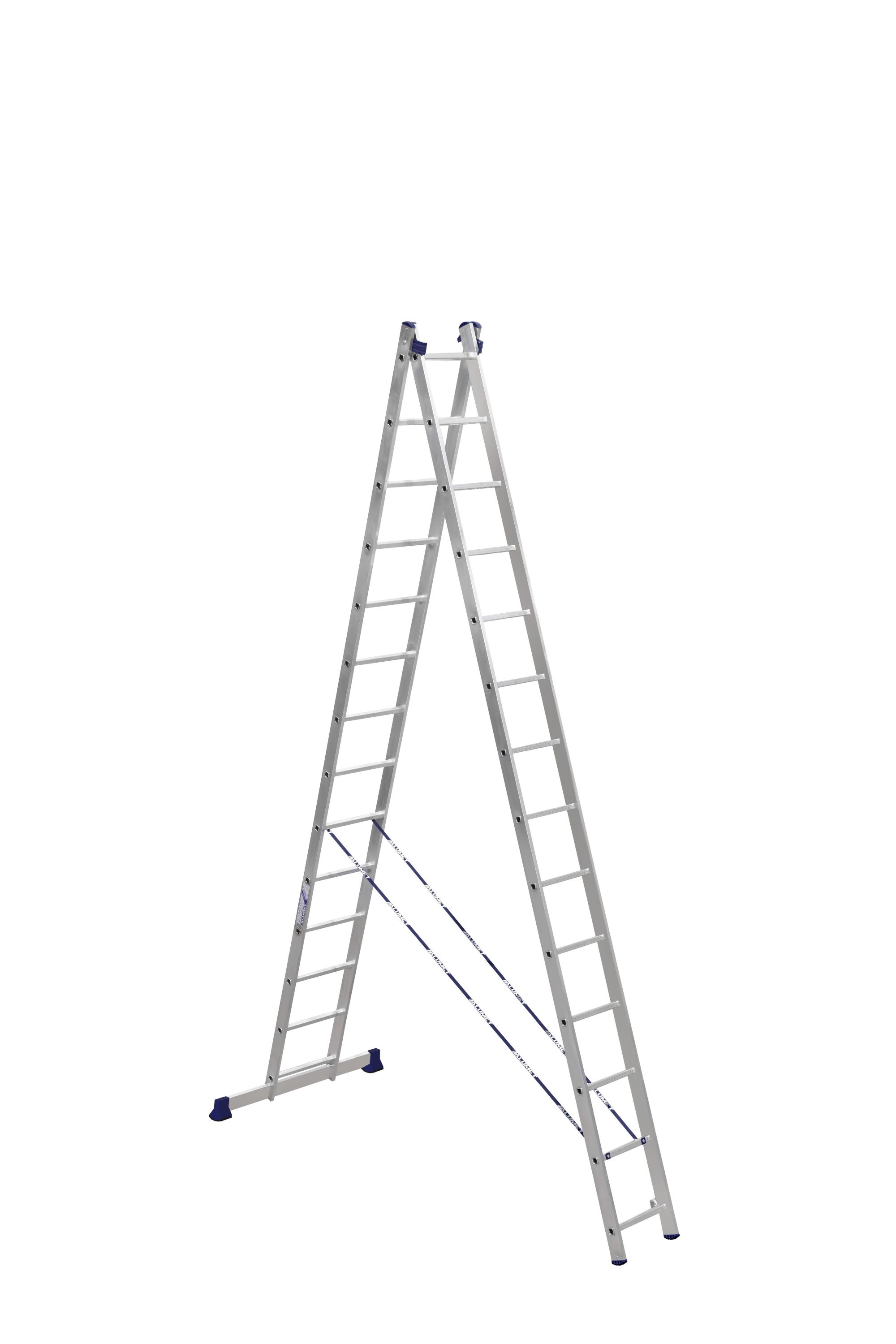 Алюминиевая двухсекционная универсальная лестница H2 5214 ALUMET 