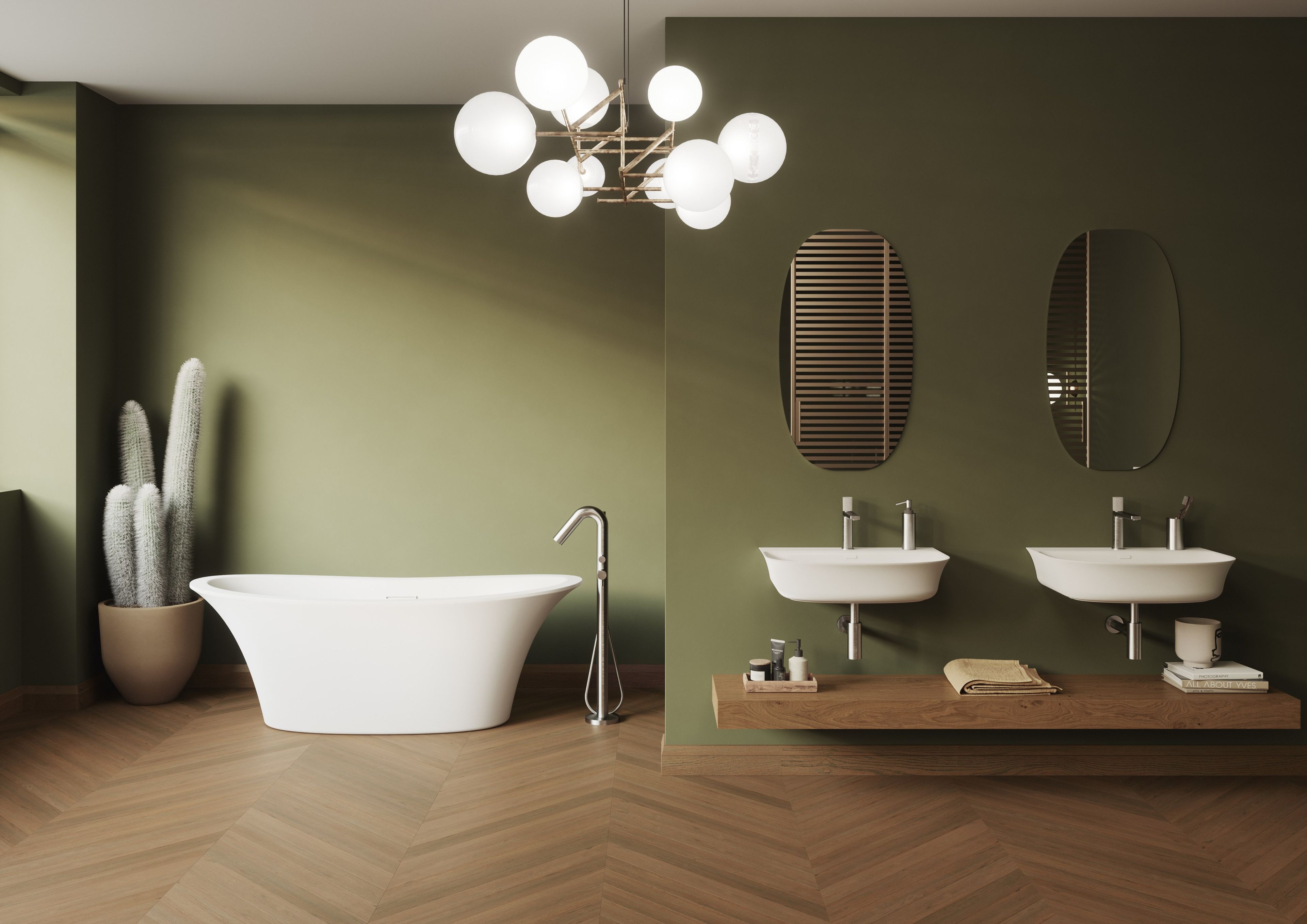 Акриловая овальная центральная ванна GSG Ceramic Design Flut ARCH-00050054 - Вид №1