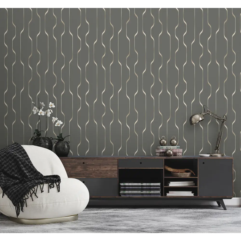 Обои флизелиновые Ateliero Director графитовые 1.06 м - современный стиль 89423697 STLM-1564143 - Вид №4