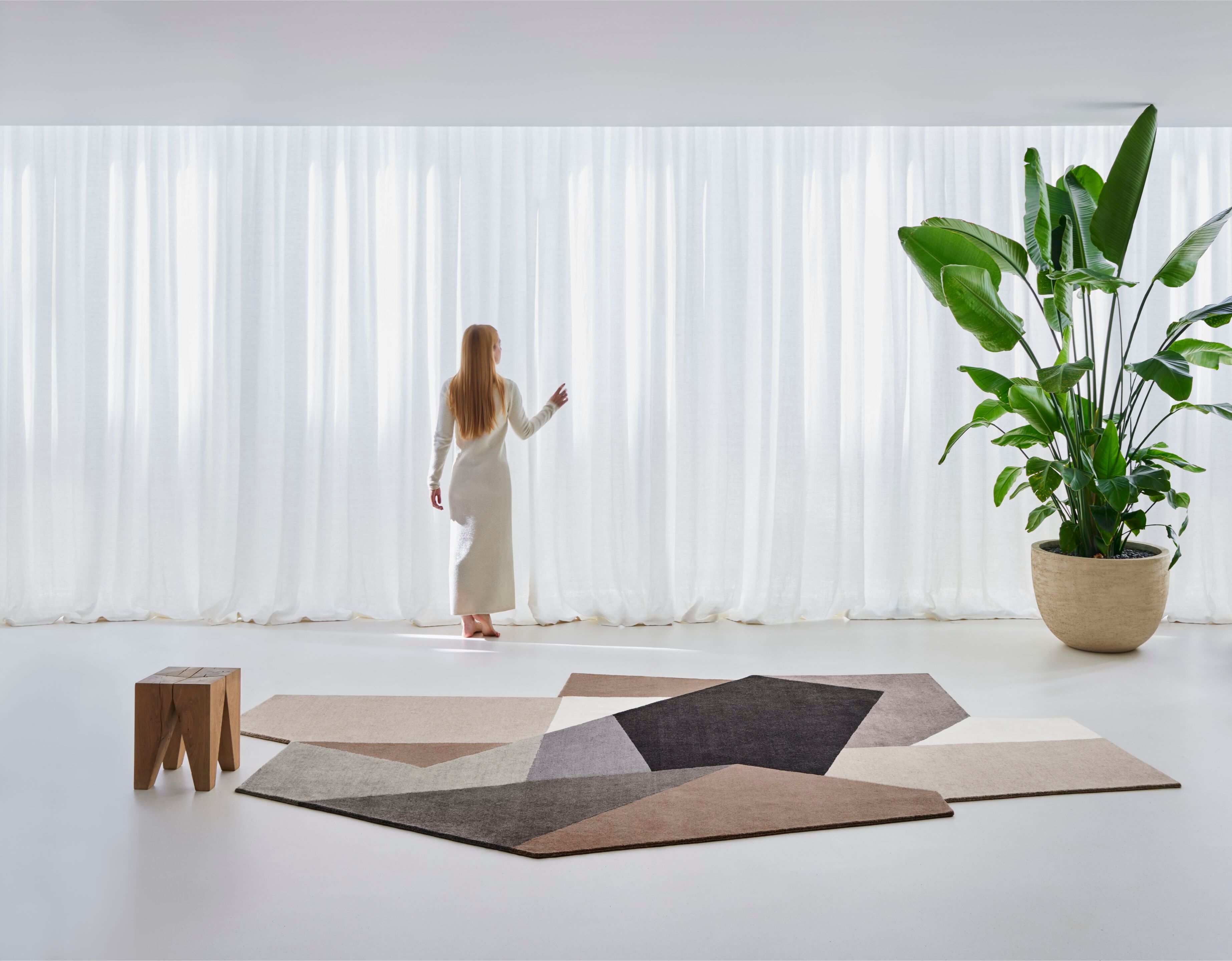 Шерстяной ковер с геометрическим рисунком GAN LOKO NATURAL ARCH-00128687 - Вид №5