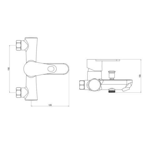 Orange OneLife P05-100cr Полимерный смеситель для ванны/душа без душевого набора, цвет: хром Хром sun-id-1517247 - Вид №1