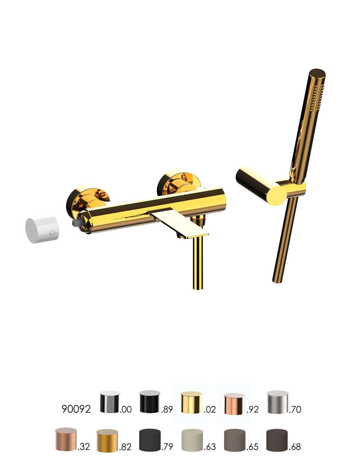 Настенный смеситель для ванны с ручным душем Rubinetterie Frattini Narciso S ARCH-00102282 - Вид №10