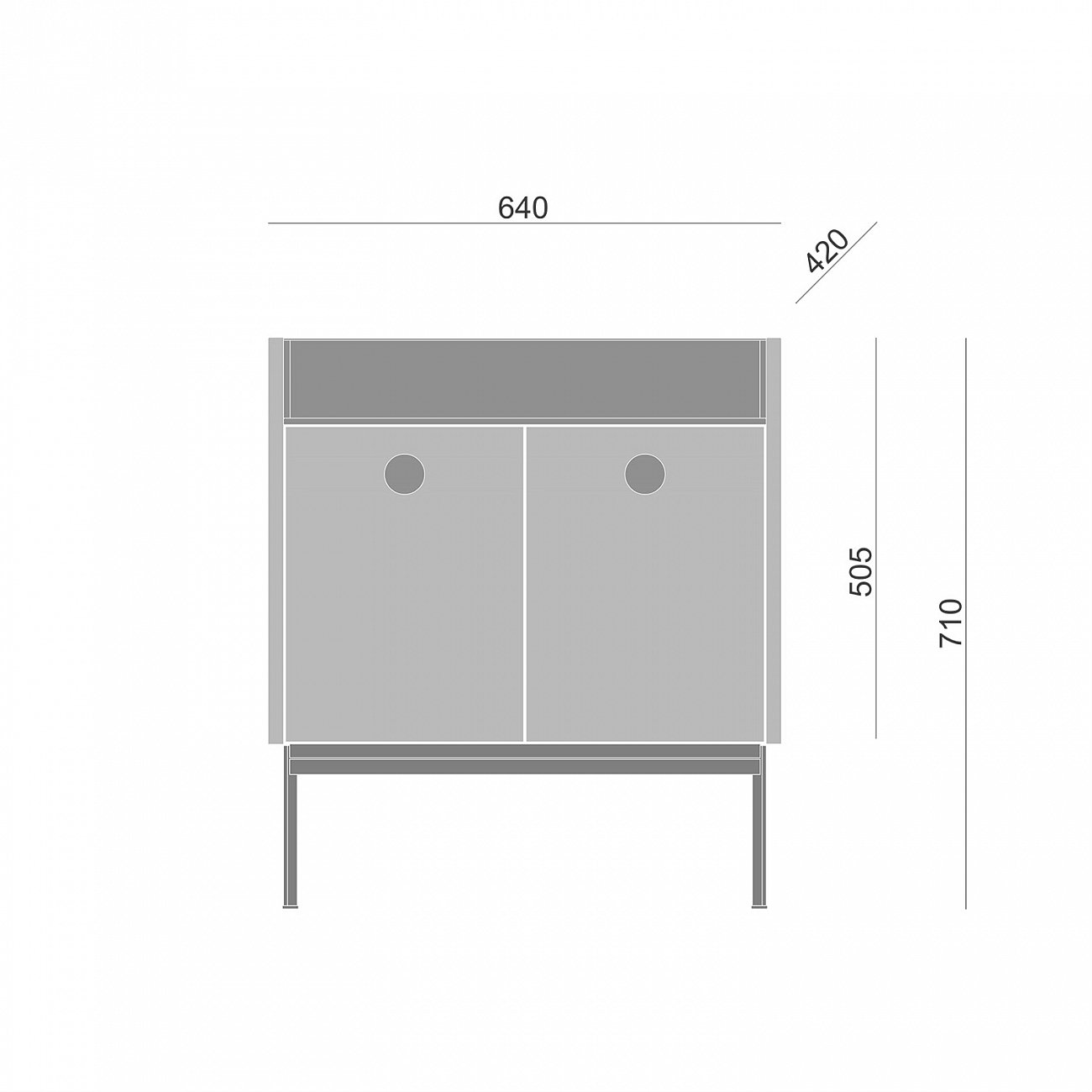 Тумба высокая с полкой 71х64 см серая Look Yellow BRAGIN DESIGN LIVING 00-3862472 Желтый;серый - Вид №1