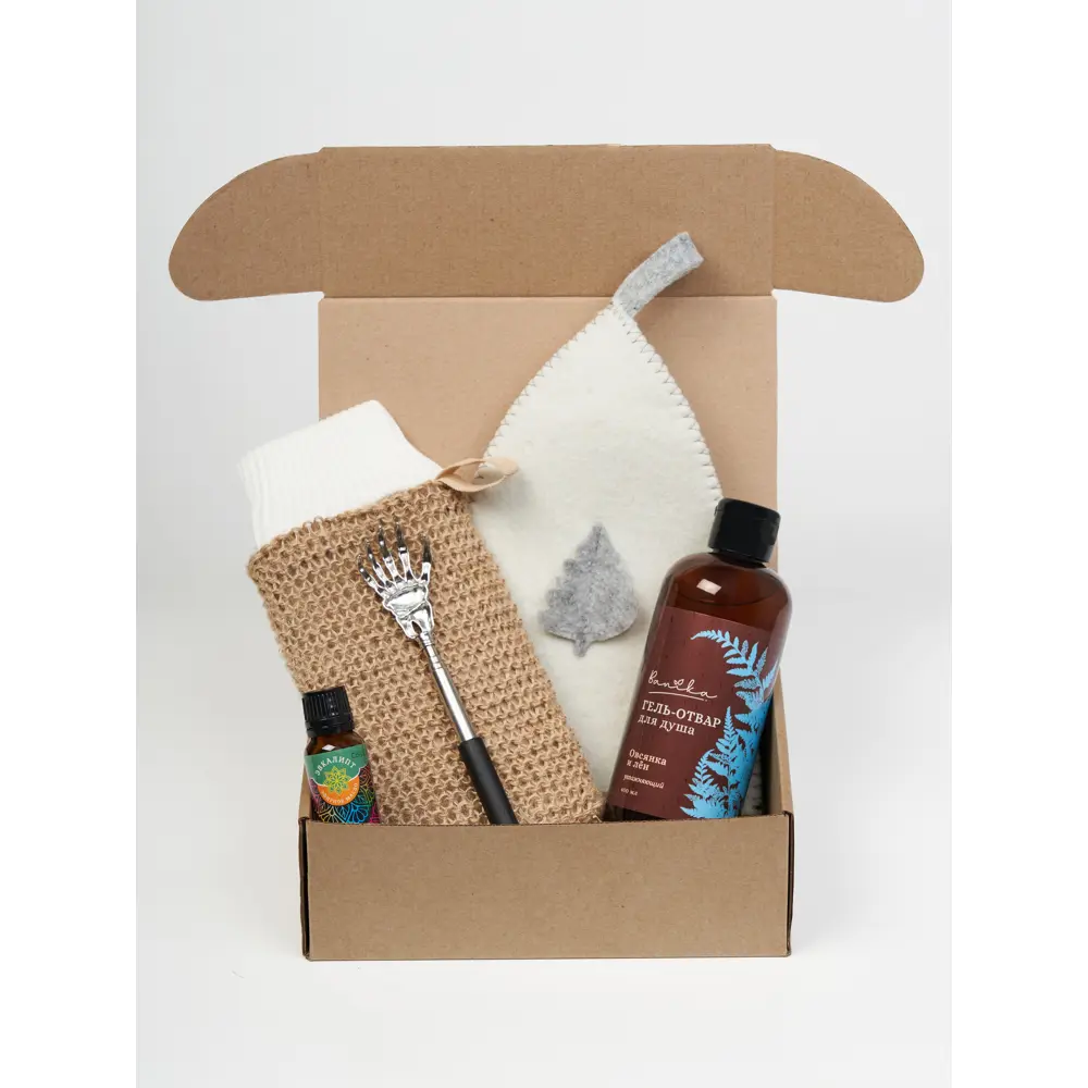 Набор для бани Banika войлок цвет белый/коричневый STLM-2053478 - Вид №1