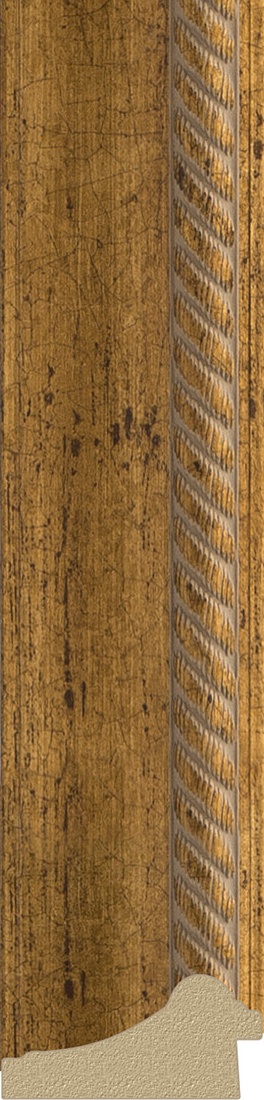 BY 4004 Зеркало с гравировкой в багетной раме - состаренная бронза с плетением 70 mm EVOFORM Exclusive-G - Вид №3