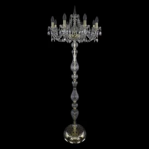 Торшер хрустальный на 8 ламп 160х57 см золотой Bohemia Ivele 1402T1/8/195-160/G BOHEMIA IVELE СВЕЧА 00-3889326 Золото;прозрачный