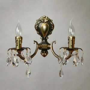 Бра настенное бронзовое Ambiente Benisa 2226/2 PB Tear Drop AMBIENTE СВЕЧА 00-3931009 Бронза