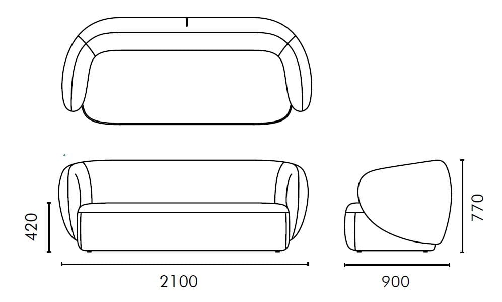 3-местный тканевый диван Grado Design ARCH-00079018 - Вид №11