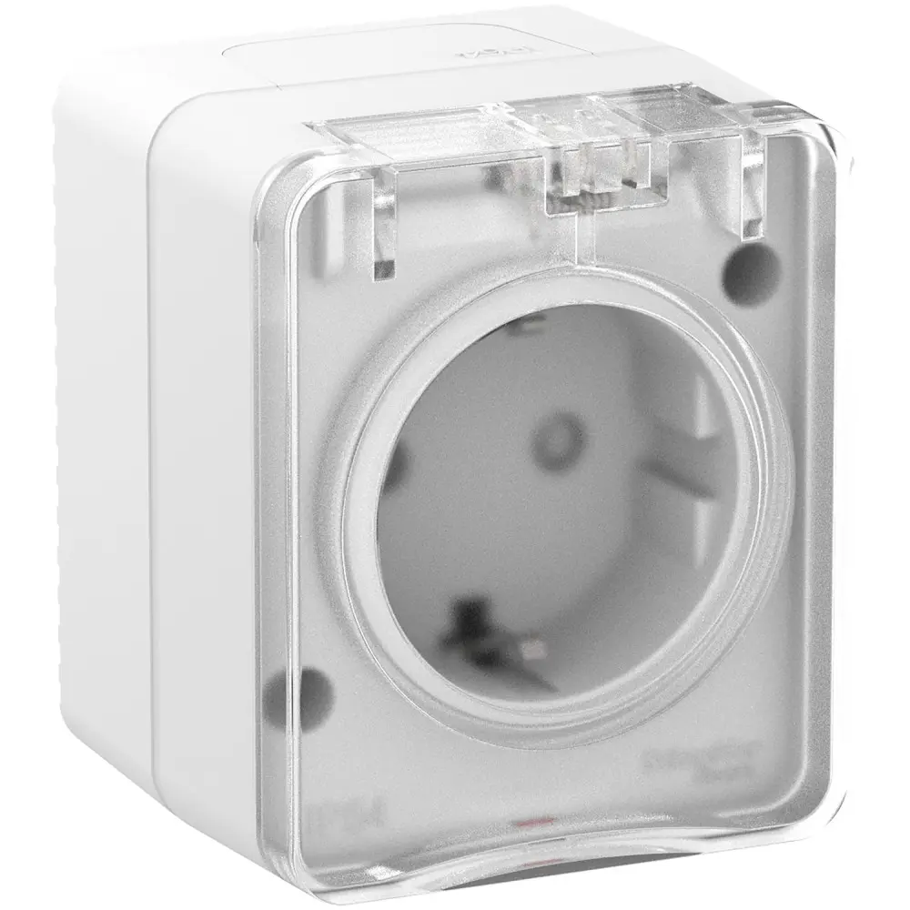 Розетка встраиваемая Systeme Electric Profi 54 с заземлением IP54 цвет белый 89383453 STLM-2129683 AtlasDesign Profi - Вид №1