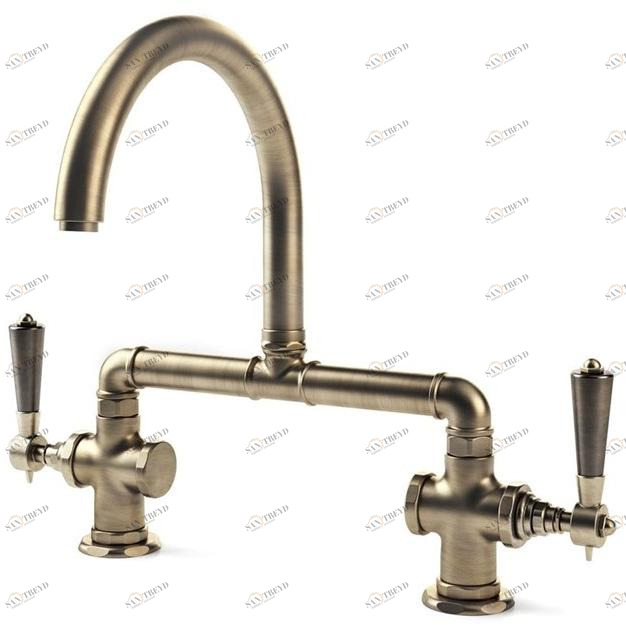 Officine Gullo Смеситель для кухни с двумя отверстиями из латуни для настенного монтажа sun-id-1497525