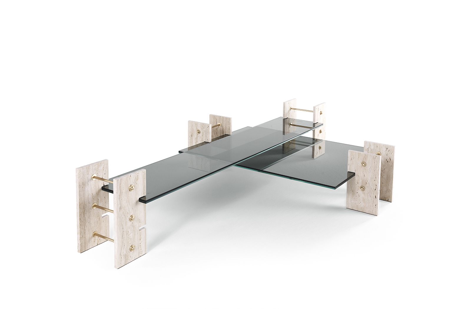 Журнальный столик из травертина и стекла Gianfranco Ferré Home Fitzroy ARCH-00153030 - Вид №1