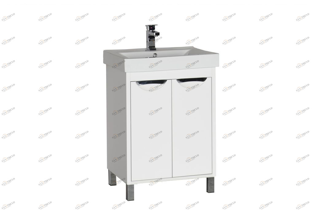 Тумба с раковиной Aquanet Гретта 60 белый (2 дверцы) 0017701600169710