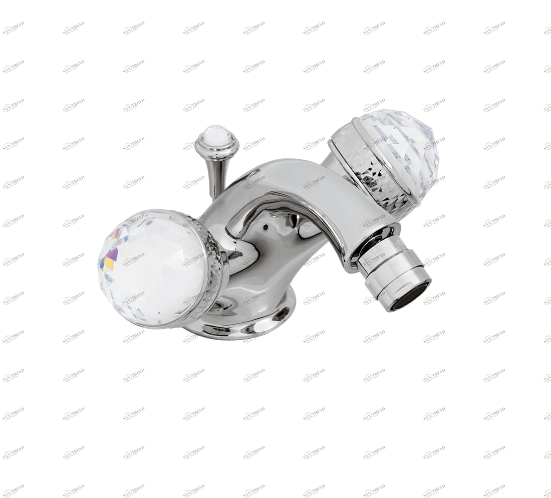 Gentry Home Смеситель для умывальника на три отверстия с выдвижным краном Crystal Хром sun-id-1075236