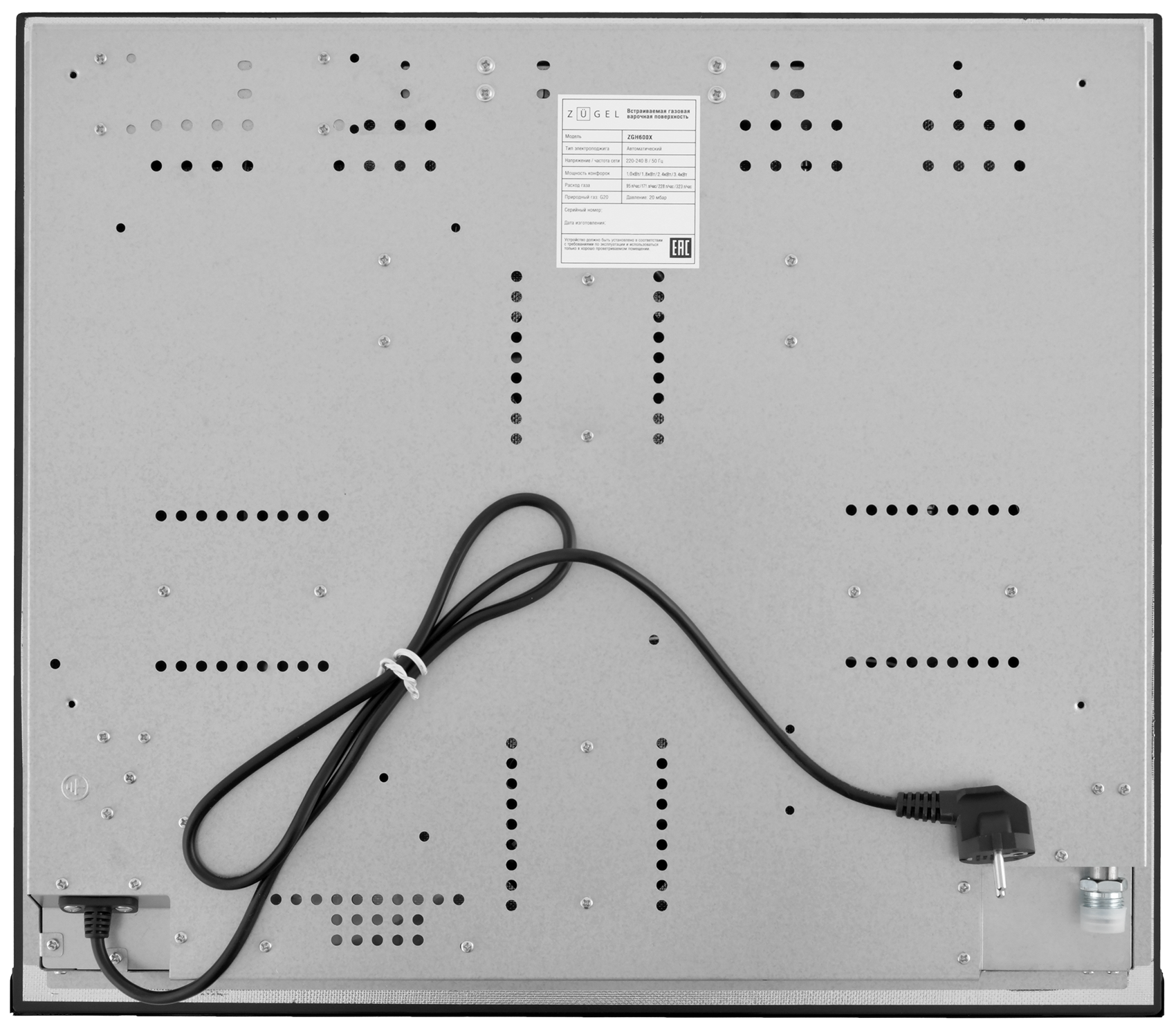 9212305 Газовая варочная поверхность ZUGEL ZGH600X STDN-0065213 - Вид №16
