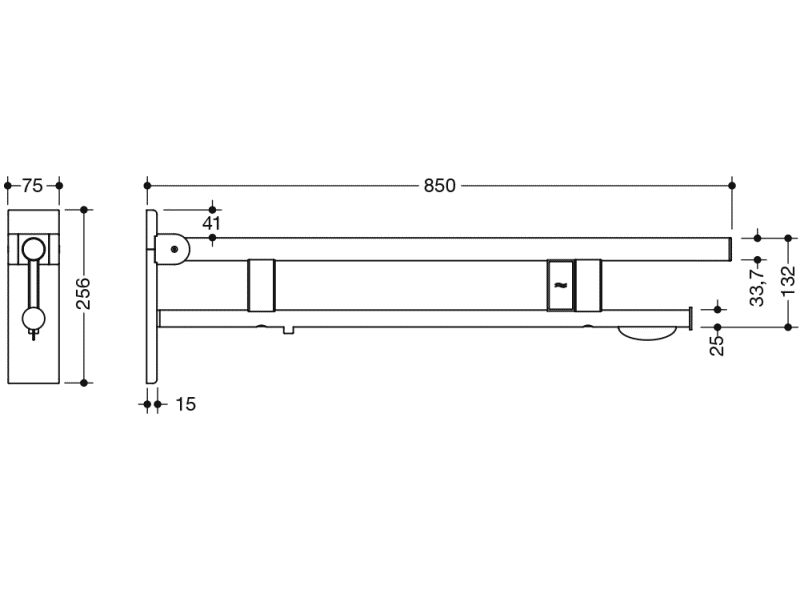 900.50.18540 Опорная рейка Duo, исполнение b HEWI Stützen  - Вид №1