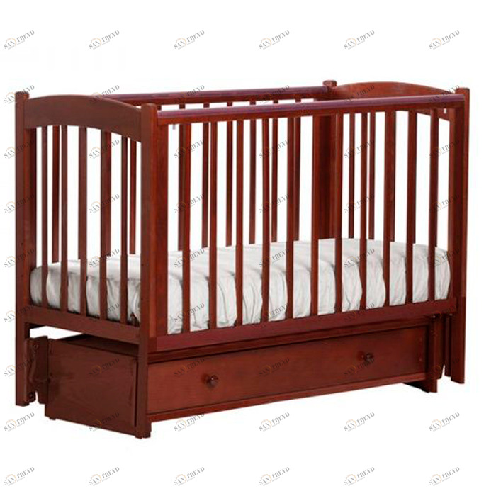 Детская кроватка с универсальным маятником "Кубаночка 3" темный орех ФАБРИКА ЛЕЛЬ  338439 Коричневый Santreyd 