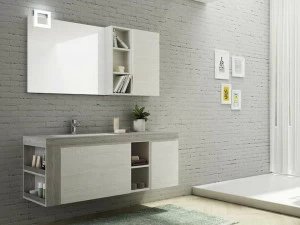 LEGNOBAGNO Подвесная тумба под умывальник из HPL с зеркалом Freedom lineare