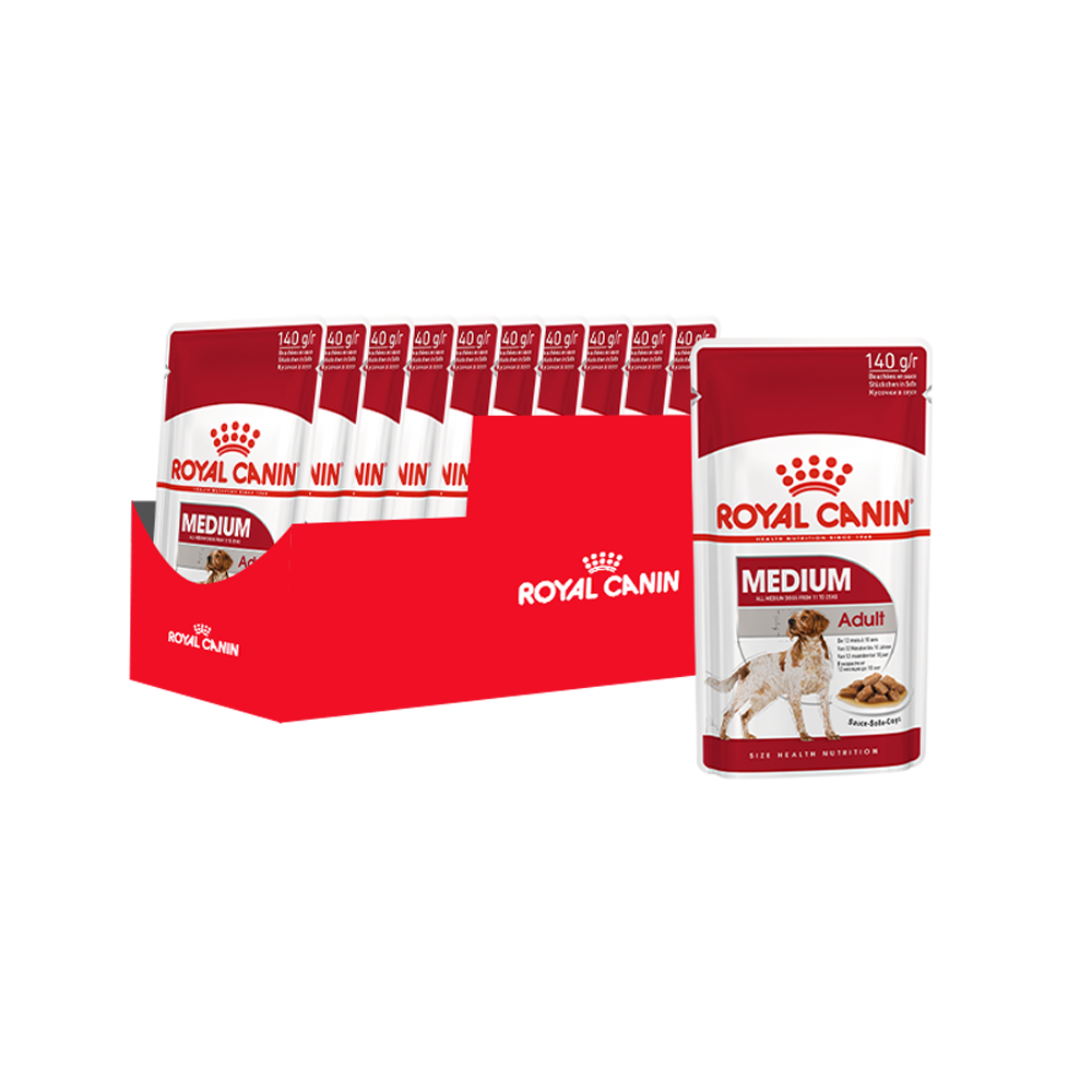 ПР0048347*10 Корм для собак для средних пород, соус пауч 140г (упаковка - 10 шт) ROYAL CANIN 