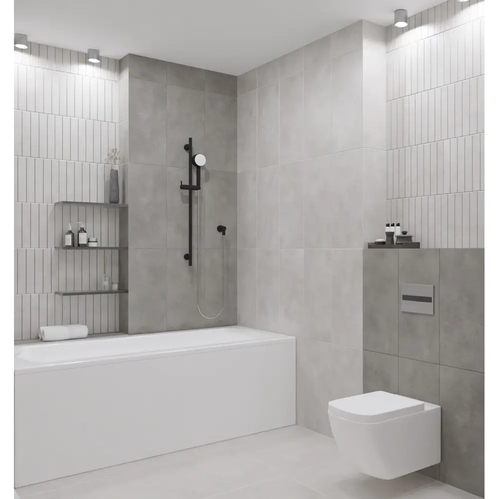 89365797 Плитка настенная Azori Cemento 31.5x63 см 1.59 м² матовая цвет серый STLM-1324272 - Вид №2