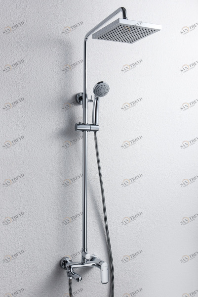 Душевая колонна со смесителем для ванны с поворотным изливом OPAL F6125183CP-A-RUS bravat