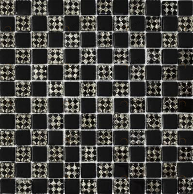 805 мозаика микс черная-ромб платина 300х300 чип 23х23 (кор 0,54м/6шт/0,09м) Роскошная мозаика 