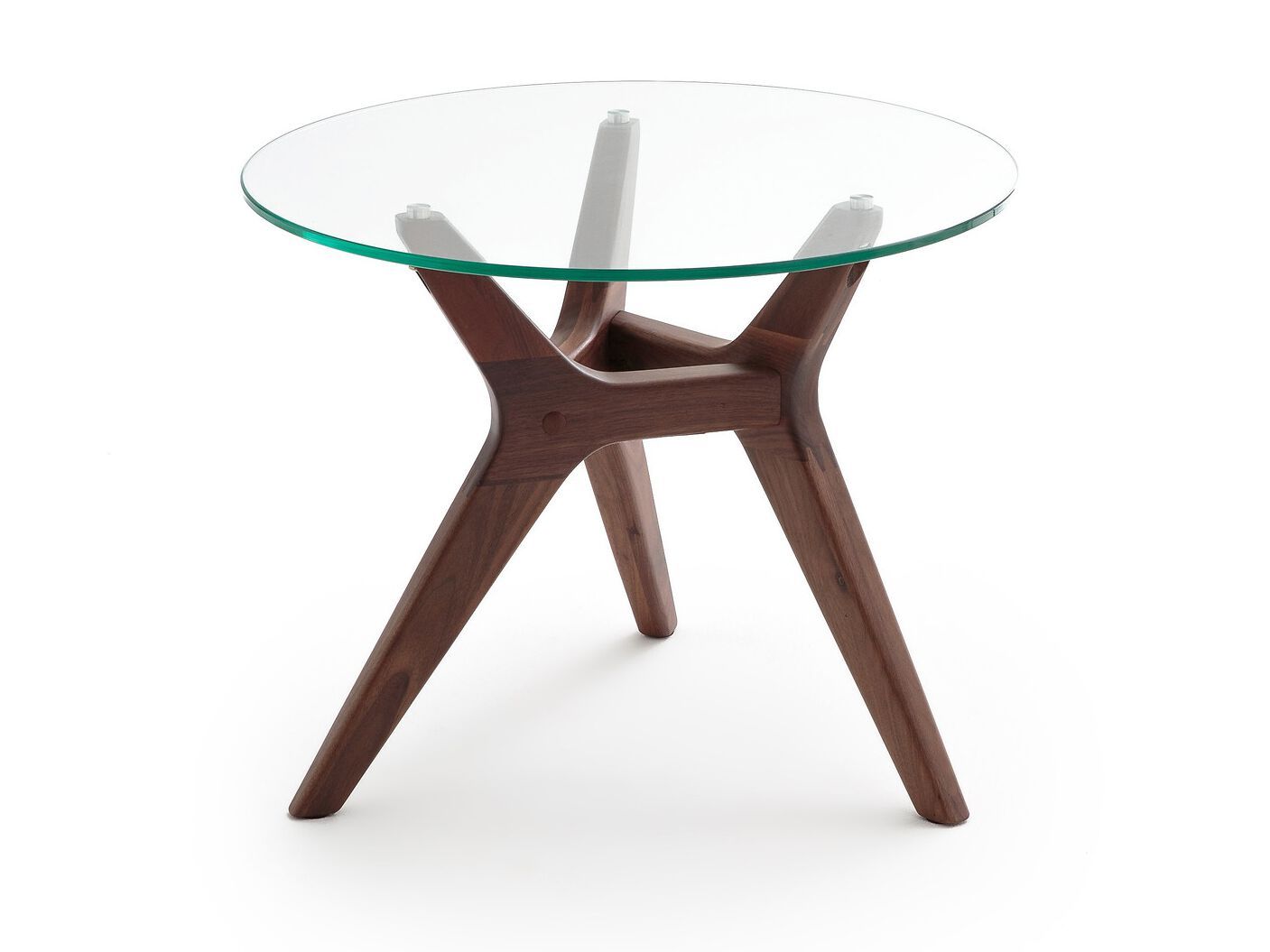 Круглый деревянный и стеклянный журнальный столик AMPM Maricielo ARCH-00094145 - Вид №1