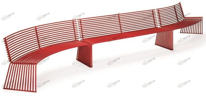 Urbantime Изогнутая металлическая скамья со спинкой Zeroquindici.015 sun-id-1408849