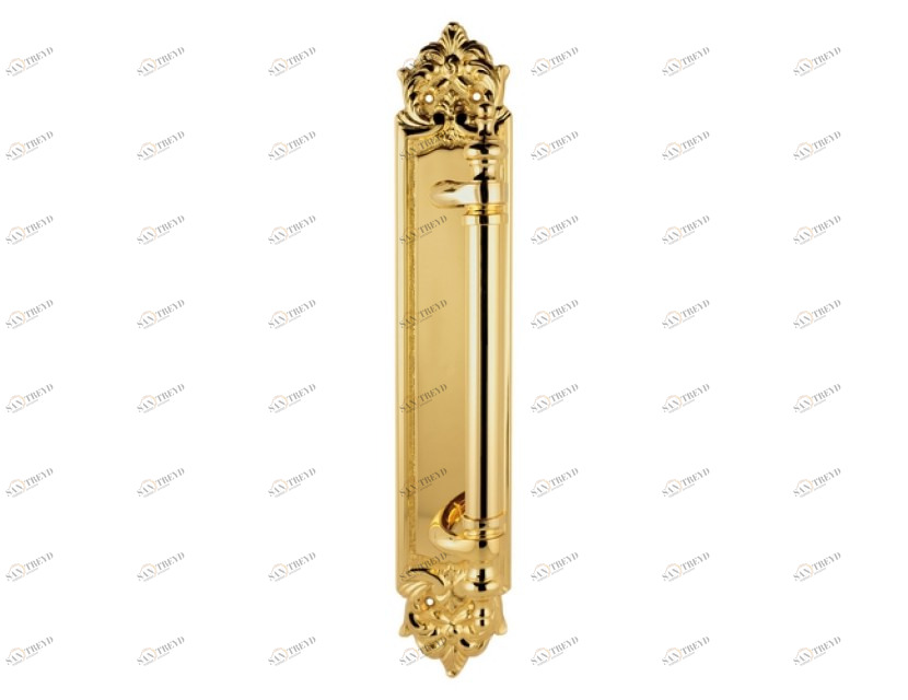 0M3802.000.21 Ручка дверцы на пластине Полированная латунь Mestre 