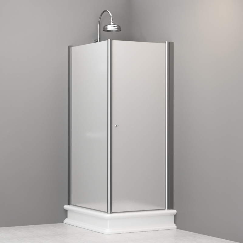 9143S0 Душевая кабина SX с распашной дверью и фиксированной боковой частью для душевого поддона 80*96 открывание со стороны 80, цвет Хромированный Kerasan RETRO Италия 