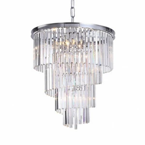 Люстра стеклянная на 10 ламп 80х66 см хром Helix KR0262P-10/clear DELIGHT COLLECTION ДИЗАЙНЕРСКИЕ 00-3883115 Прозрачный;хром