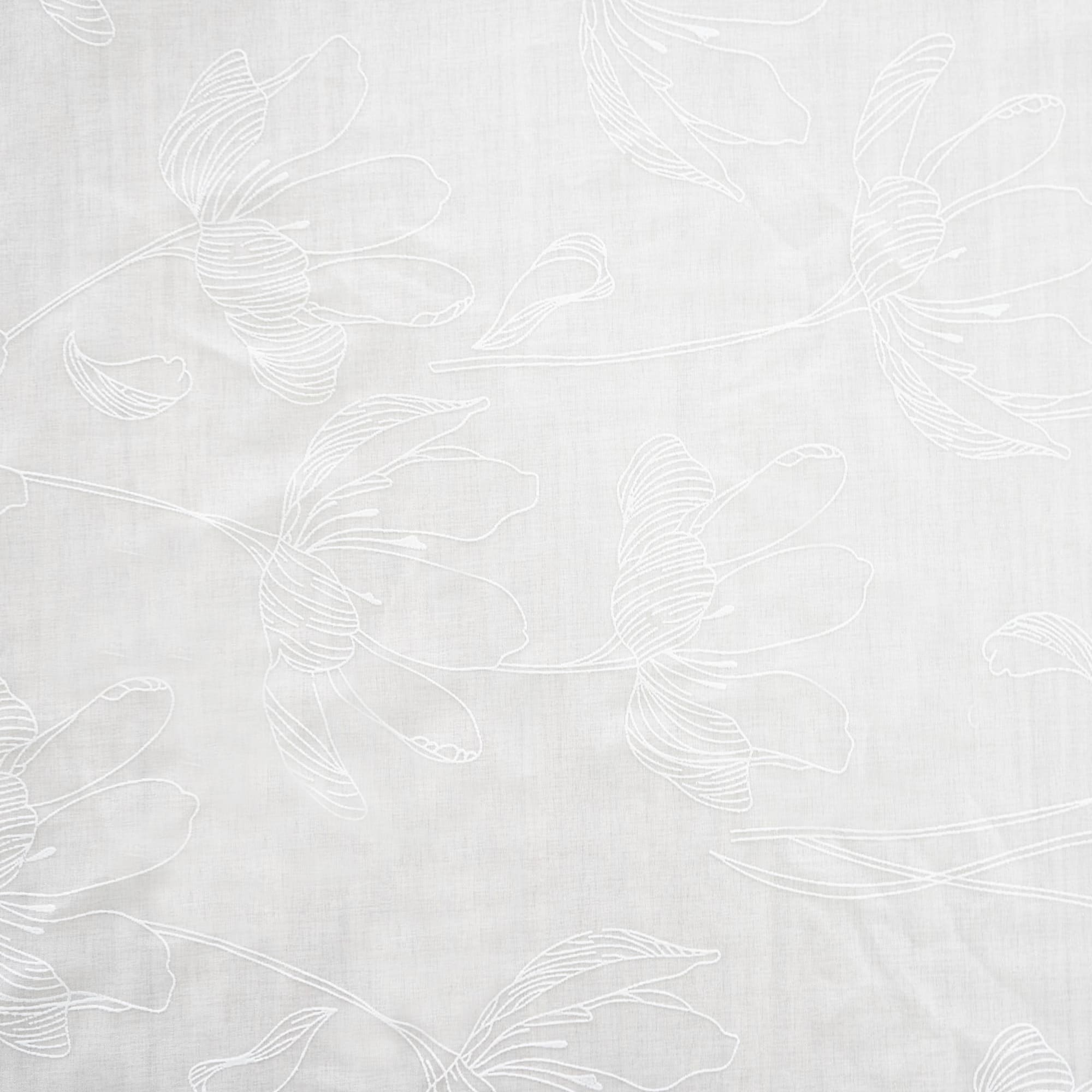 86116069 Штора на ленте для кухни "Цветы" 140x180 см цвет белый Santreyd  - Вид №1