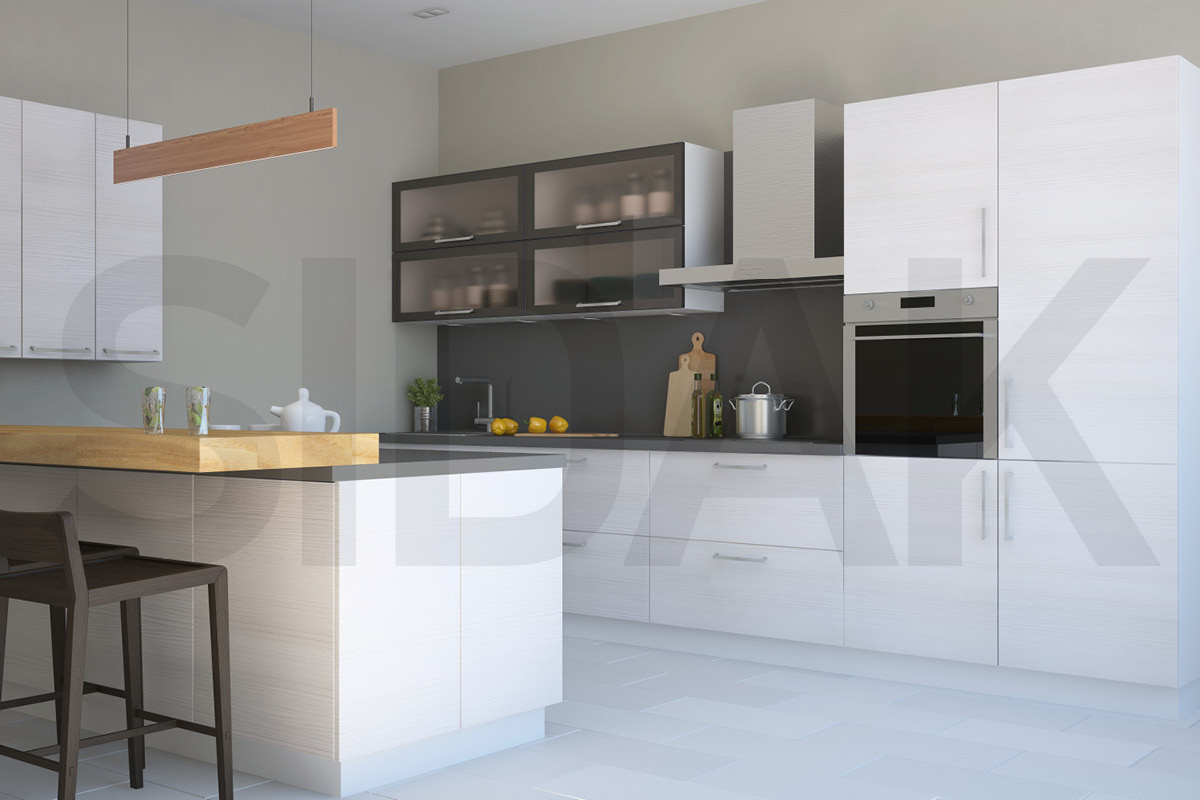 Фасады для кухни Модерн Фрезеровка «Модерн Горизонталь» Мокко №124 SIDAK SIST2269-42 - Вид №1