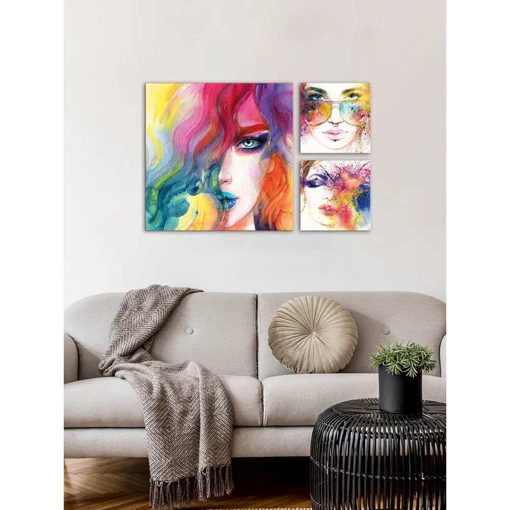 Картина на МДФ Яркие девушки 30x60 см 3 шт 85336856 STLM-2018297 POSTERMARKET  - Вид №3