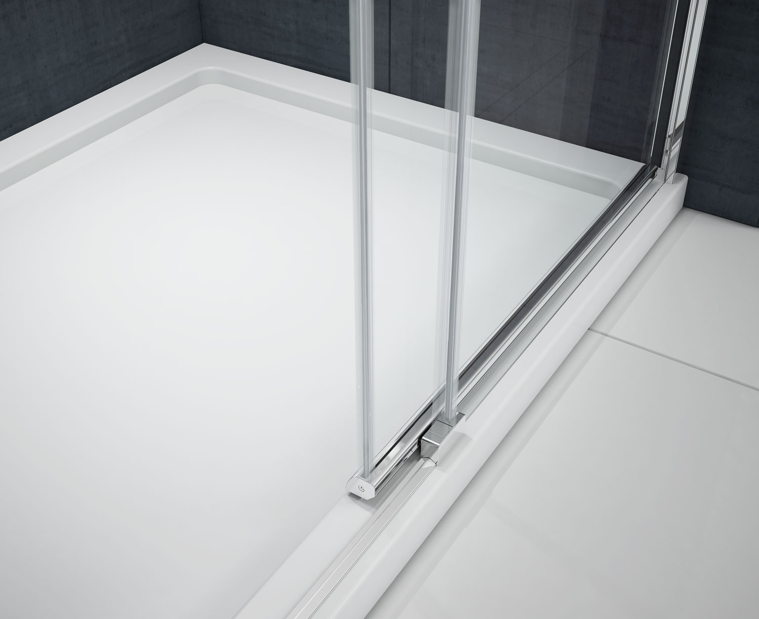 Дверь душевая для установки с боковой панелью MBLA1400L Merlyn MBOX Хромированный  - Вид №4