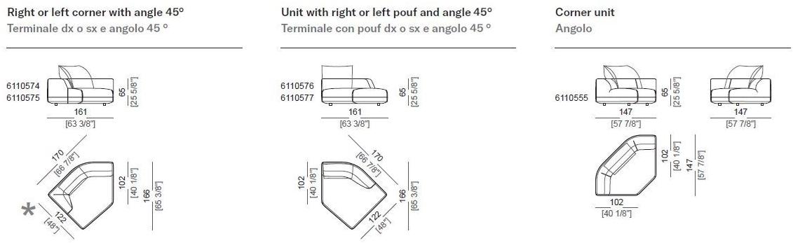 Arketipo 3-х местный модульный диван из ткани Starman sun-id-1453955 - Вид №8