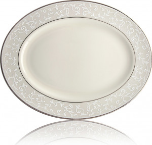 10524959 Lenox Блюдо овальное Lenox "Чистый жемчуг" 33см Фарфор костяной