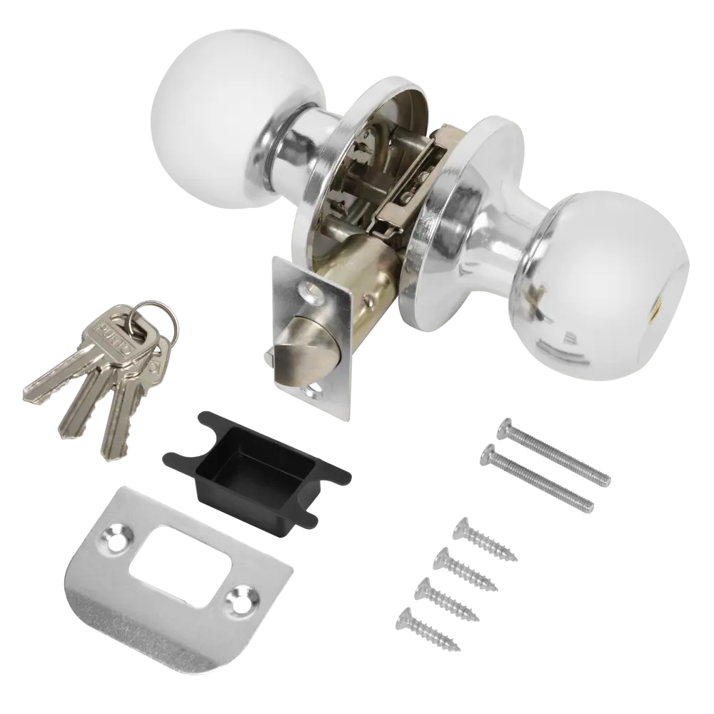 Ручка-кноб Фабрика замков 6073 с фиксатором, хром 89347019 STLM-1448120 - Вид №2