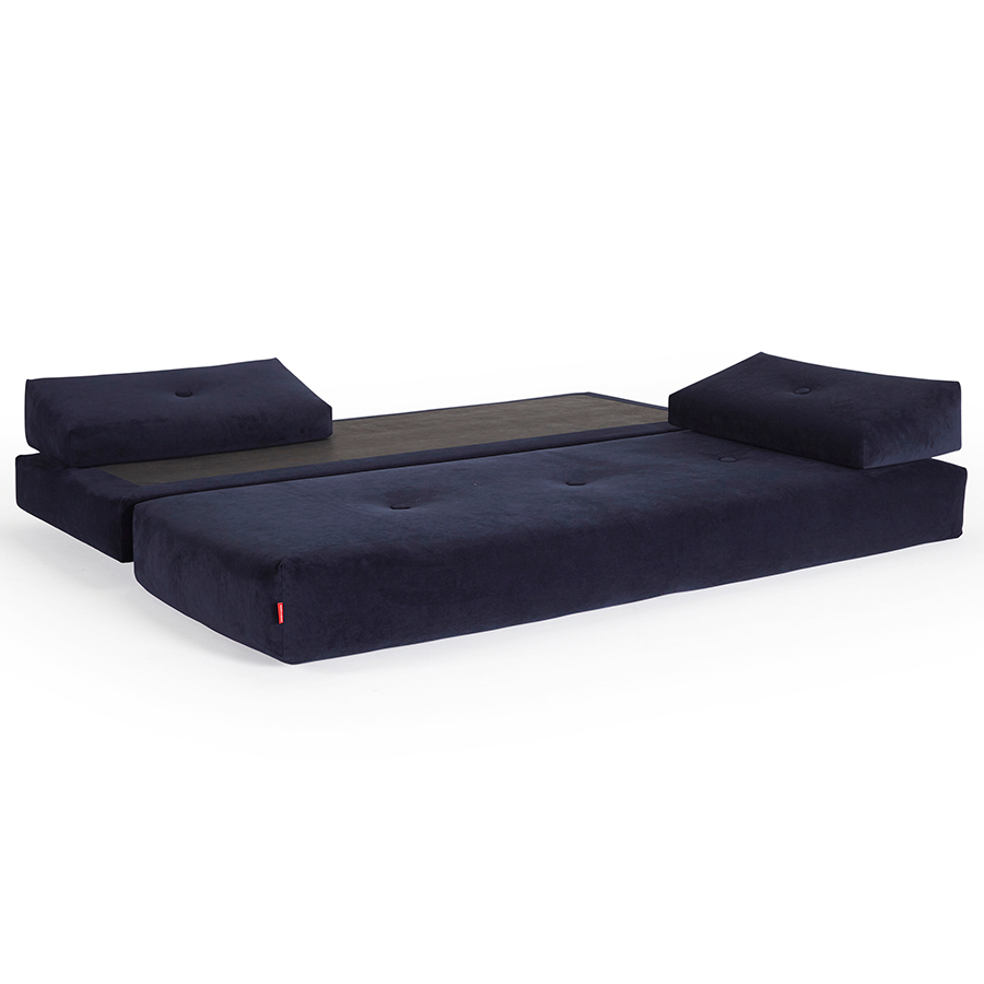 Диван Sigmund с двумя подушками и ножками Drip из лакированного дуба, темно-синий Innovation Living SIGMUND541 - Вид №4