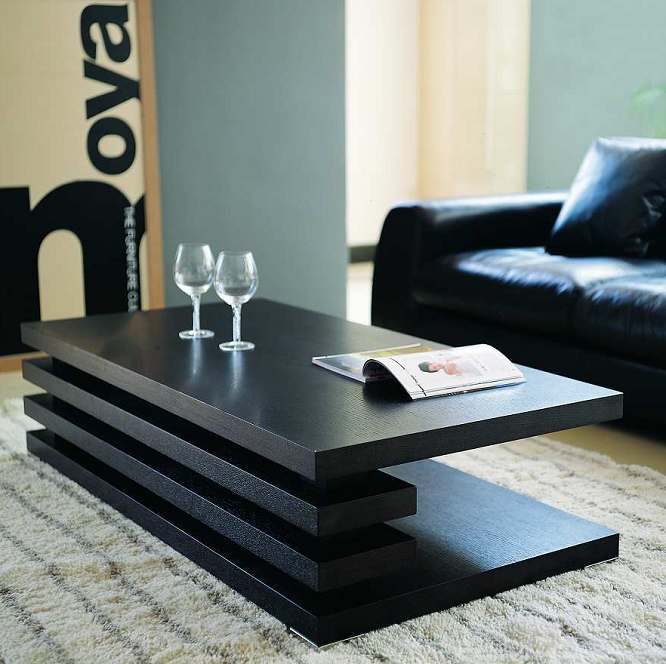 Журнальный столик прямоугольный деревянный с полкой Milano Brown PUSHA PUSHA 062896 Бежевый  - Вид №1