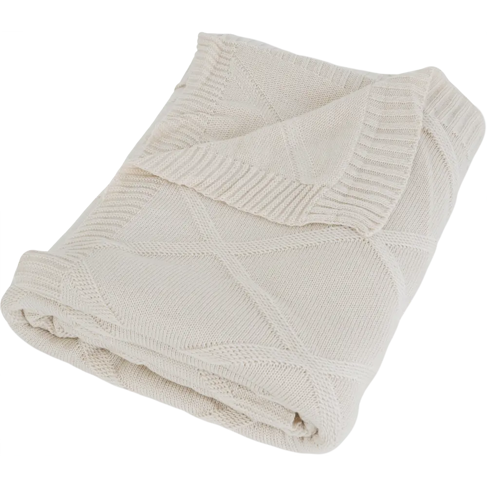 Плед вязаный 150x200 см акрил цвет экрю 83273946 STLM-2209566 Santreyd отсутствует