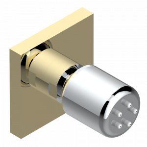 A2R-290/B Форсунка гидромассажная встраиваемая в стену 1/2" с защитой от жёсткой воды Thg-paris Masque de Femme, lunaire Хром/золото